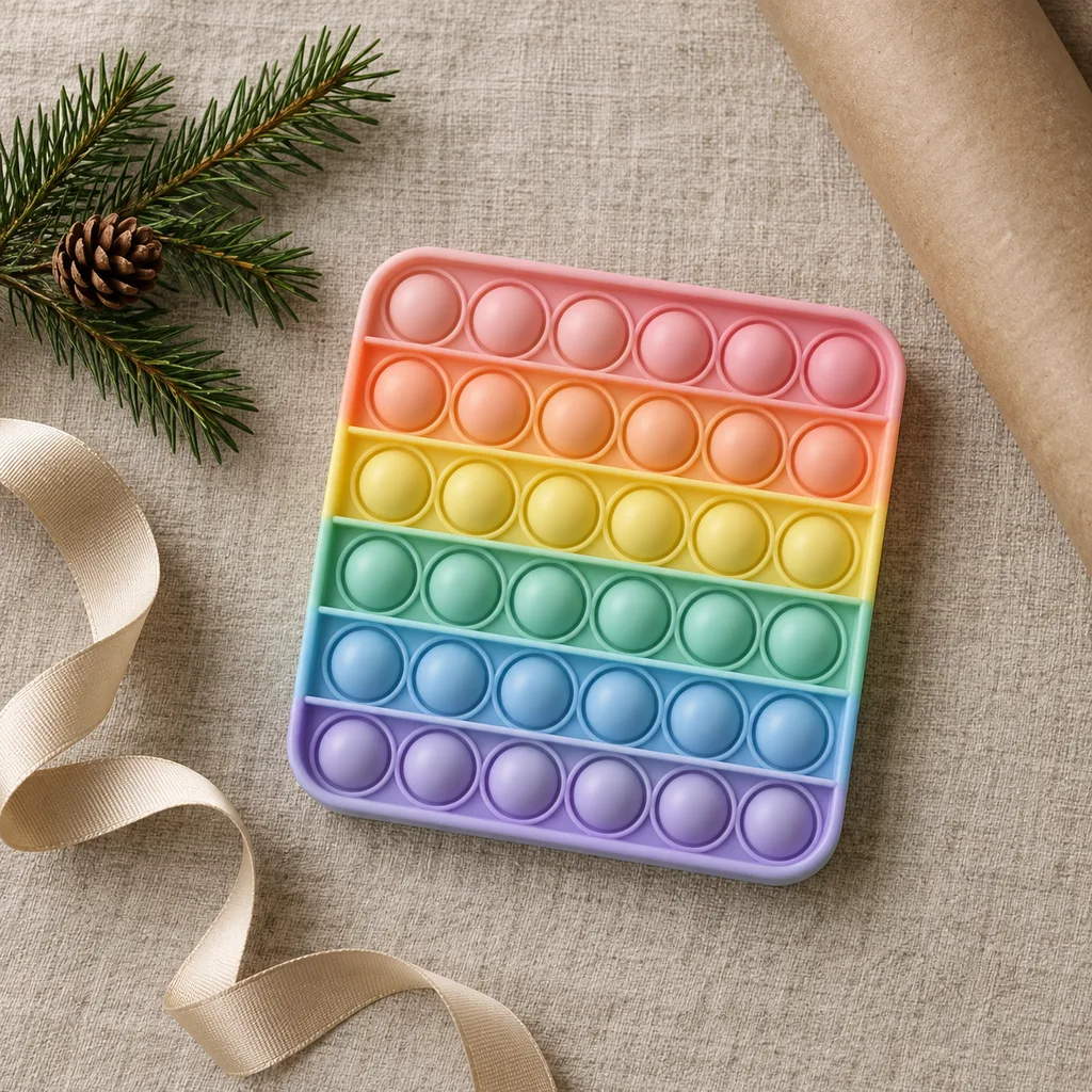 Representative photo-style image of silicone pop it fidget toy — generated, not a specific product