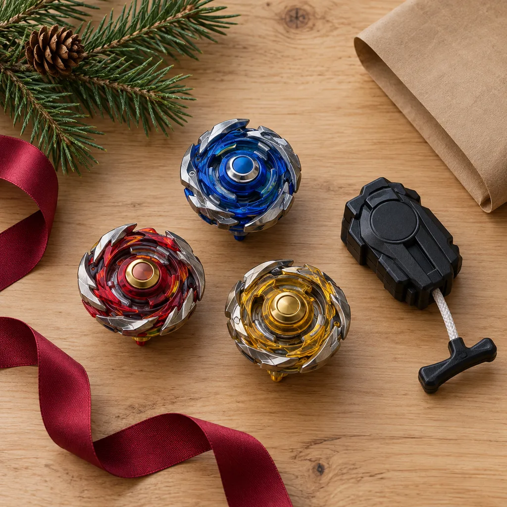 Representative photo-style image of skill trick spinning top set — generated, not a specific product