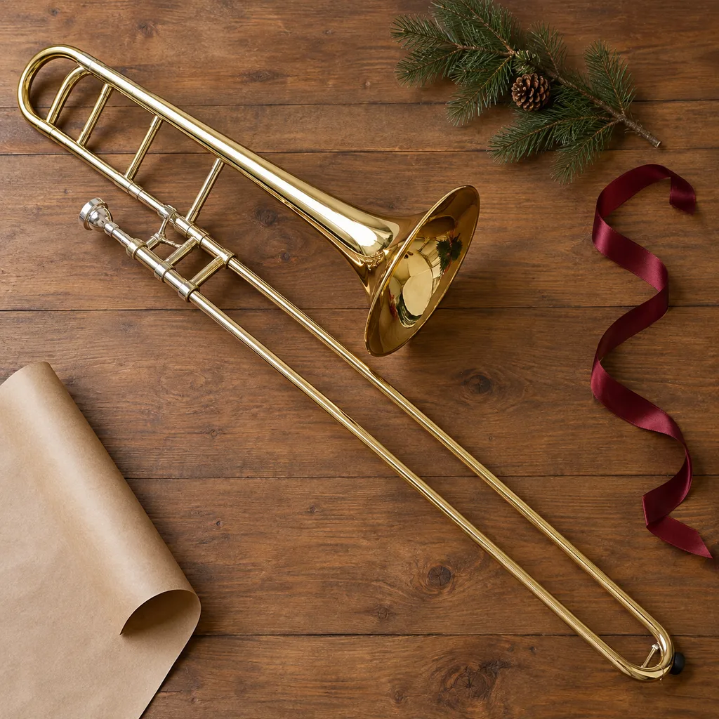 Representative photo-style image of slide trombone for musicians — generated, not a specific product