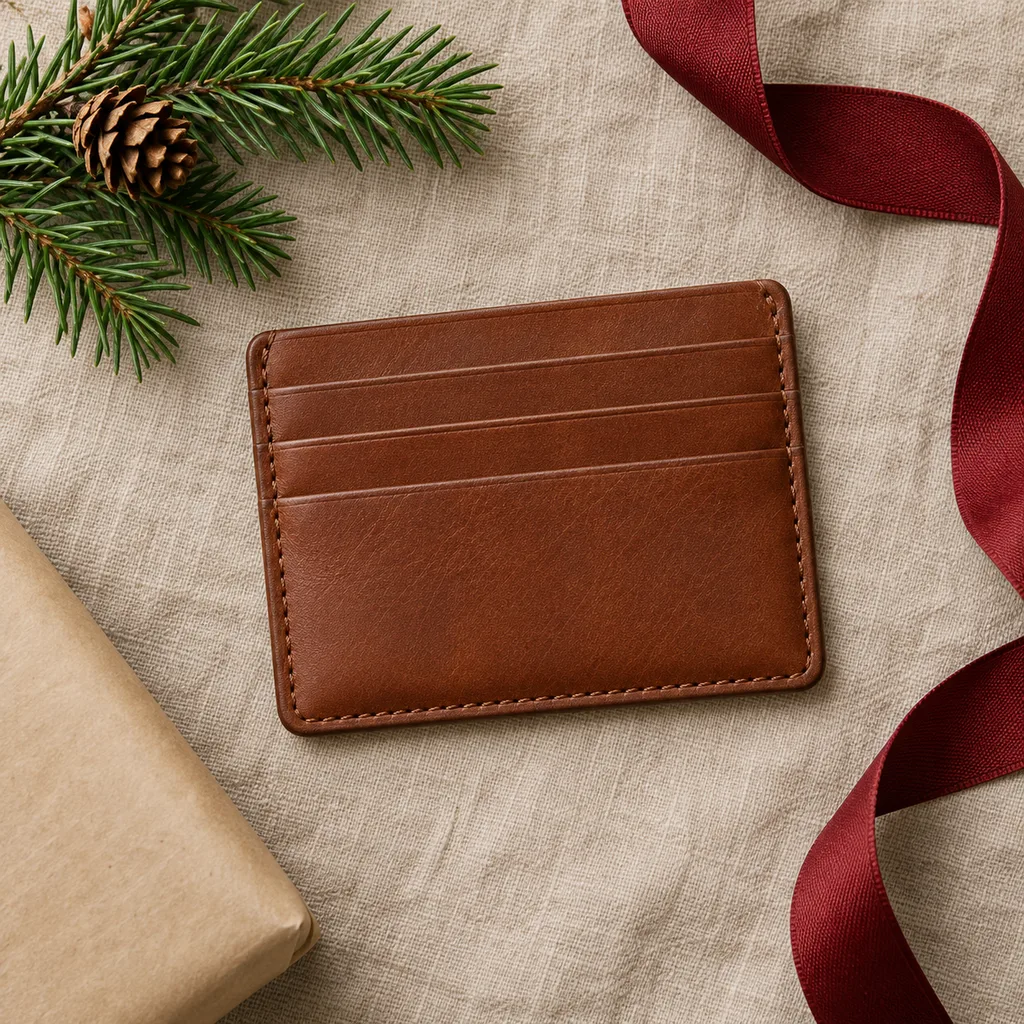 Representative photo-style image of slim card holder wallet — generated, not a specific product