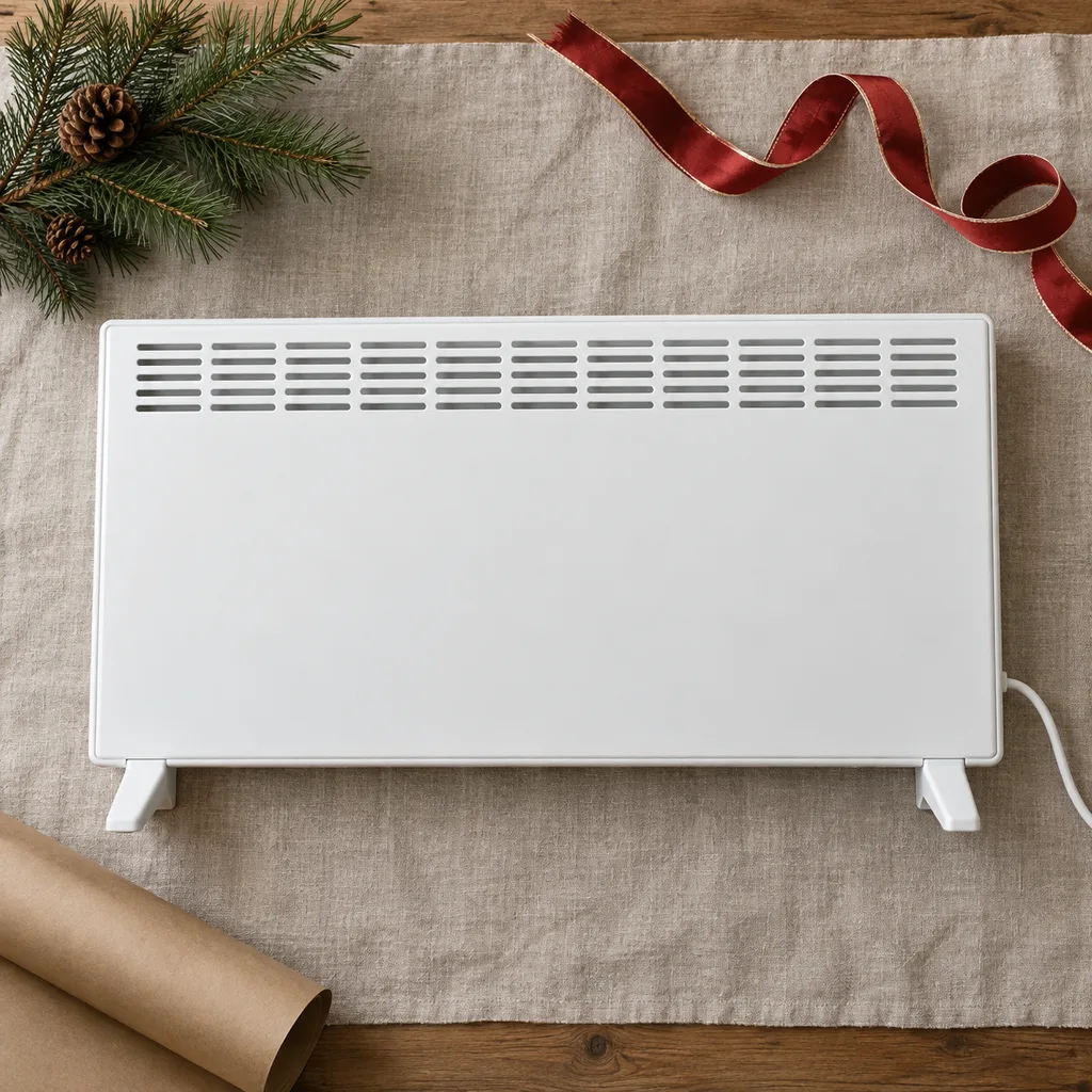 Representative photo-style image of slim convection panel heater — generated, not a specific product