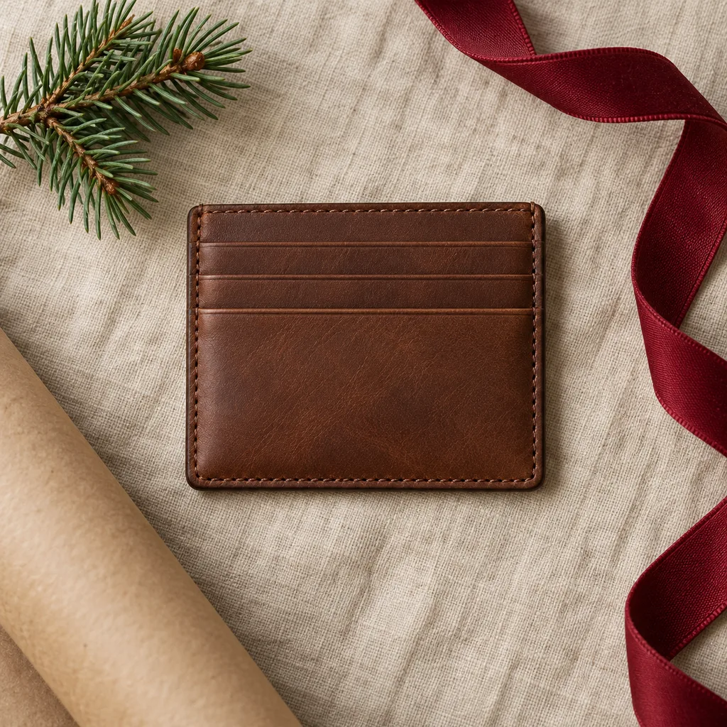 Representative photo-style image of slim front pocket wallet — generated, not a specific product