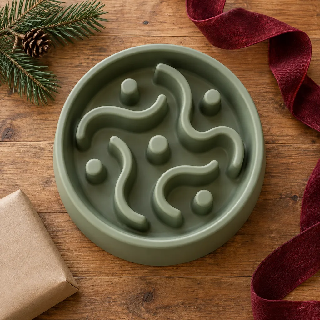 Representative photo-style image of slow feeder bowl — generated, not a specific product