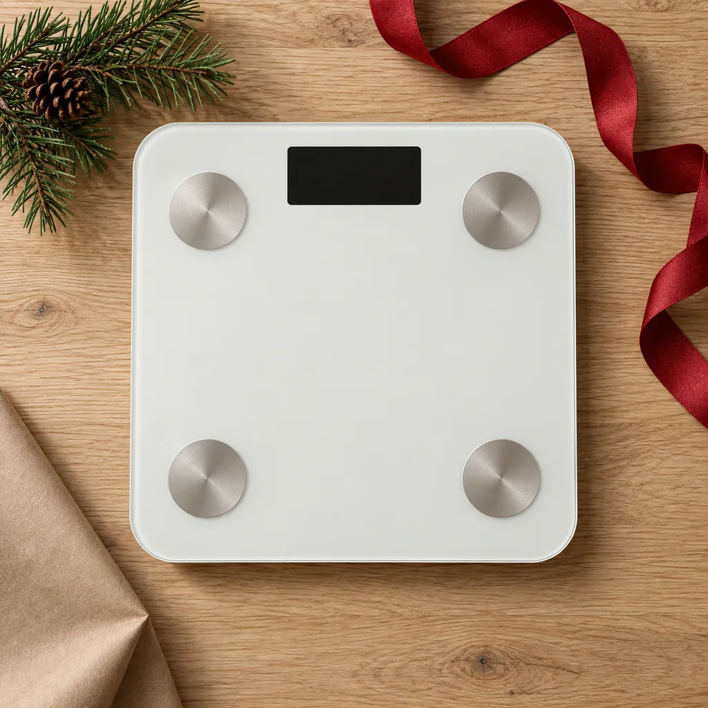 Representative photo-style image of smart body composition scale — generated, not a specific product