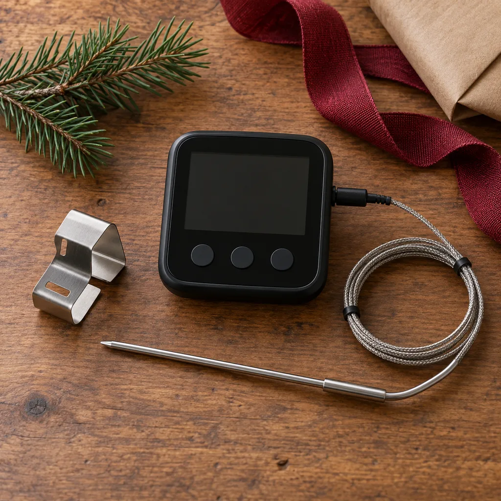 Representative photo-style image of smoker and grill ambient thermometer — generated, not a specific product