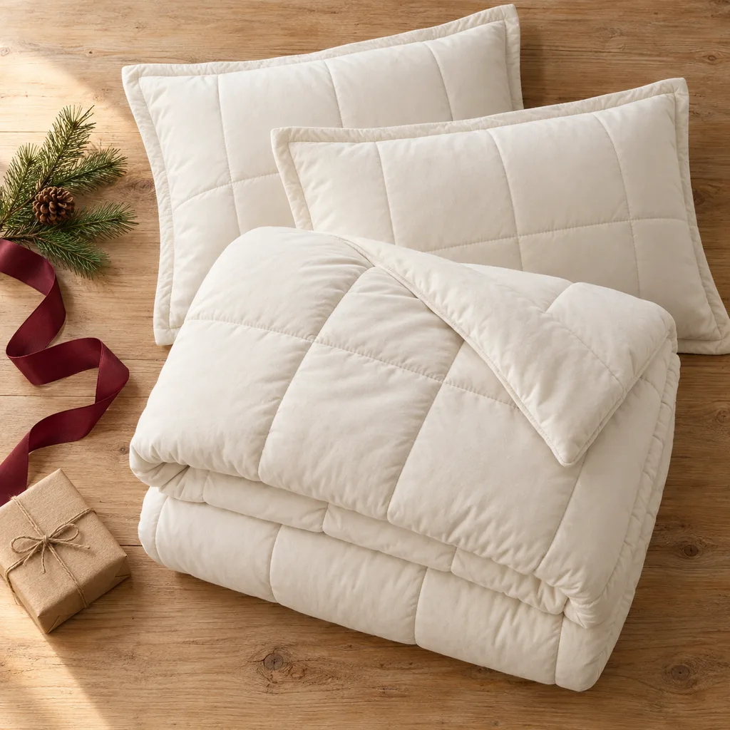 Representative photo-style image of soft microfiber comforter set — generated, not a specific product