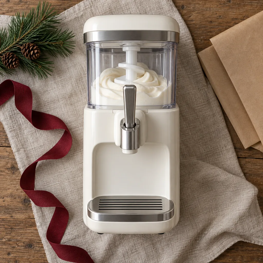 Representative photo-style image of soft serve ice cream maker — generated, not a specific product