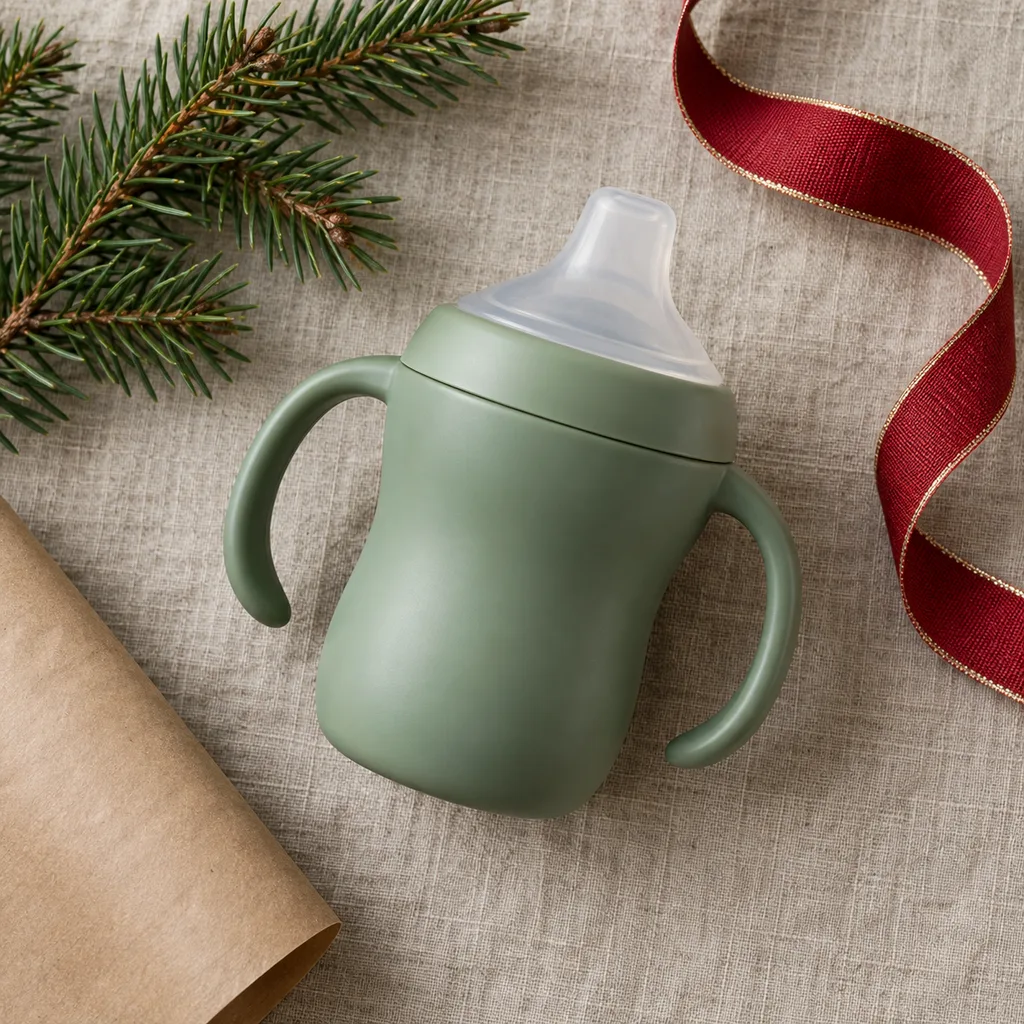 Representative photo-style image of soft spout sippy cup — generated, not a specific product