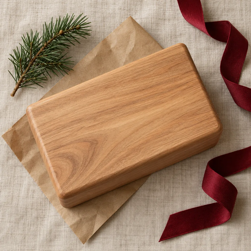 Representative photo-style image of solid wood pilates block — generated, not a specific product