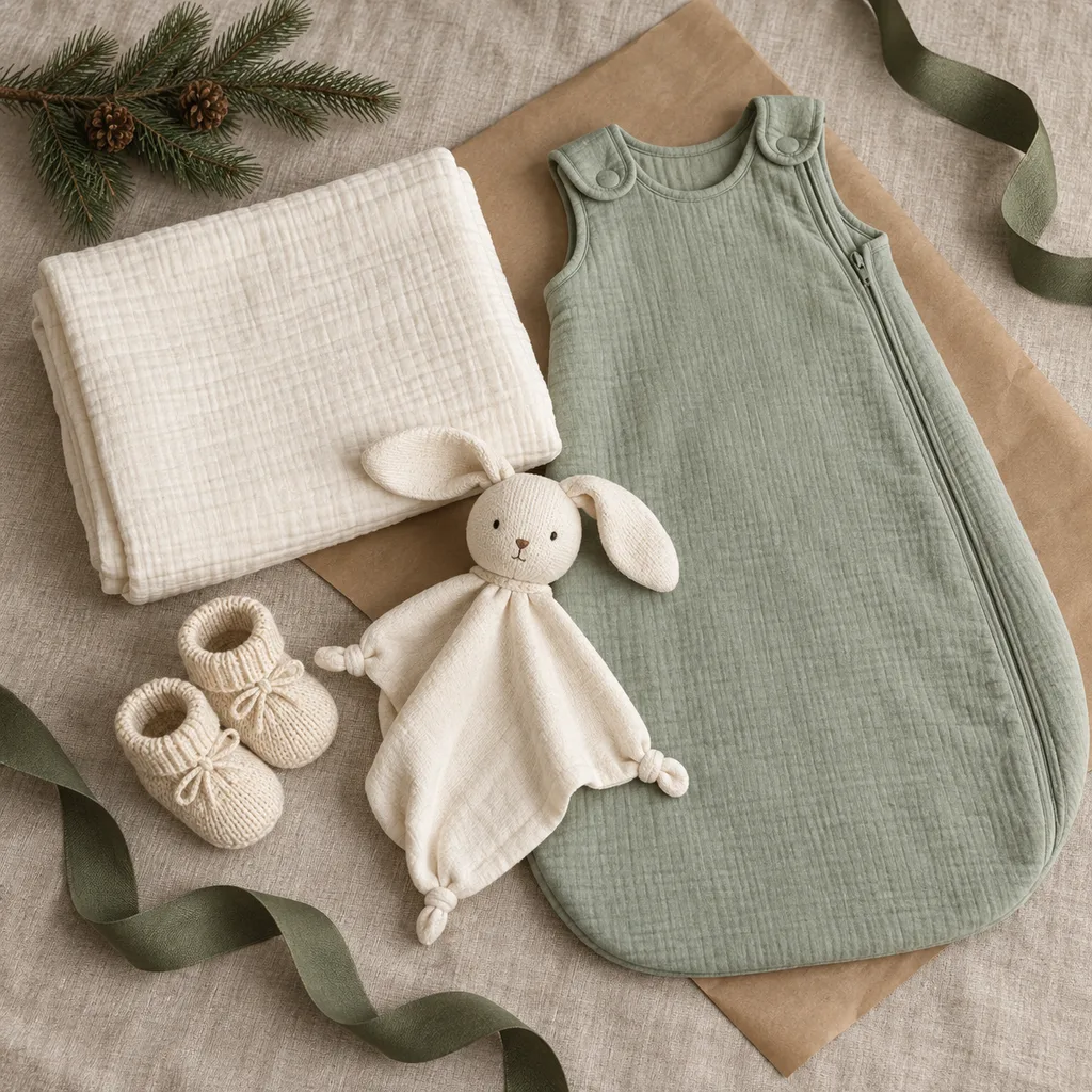 Representative photo-style image of soothing baby sleep comfort set — generated, not a specific product