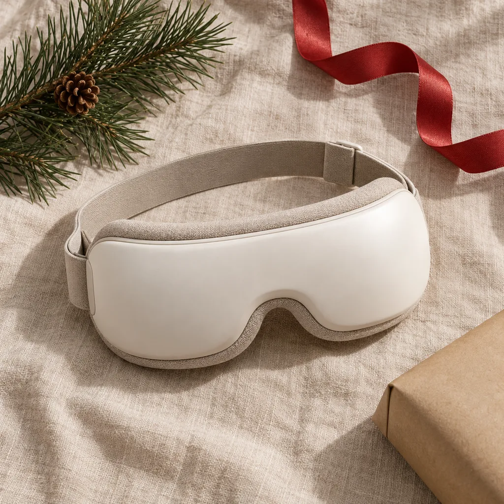 Representative photo-style image of soothing eye massager with heat — generated, not a specific product
