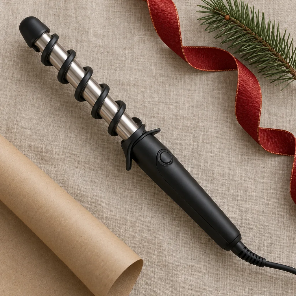 Representative photo-style image of spiral curl defining iron — generated, not a specific product