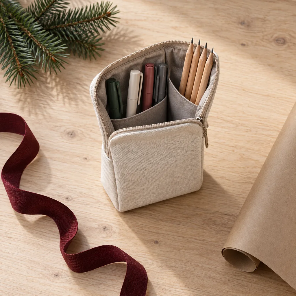 Representative photo-style image of stand-up desk pen holder — generated, not a specific product
