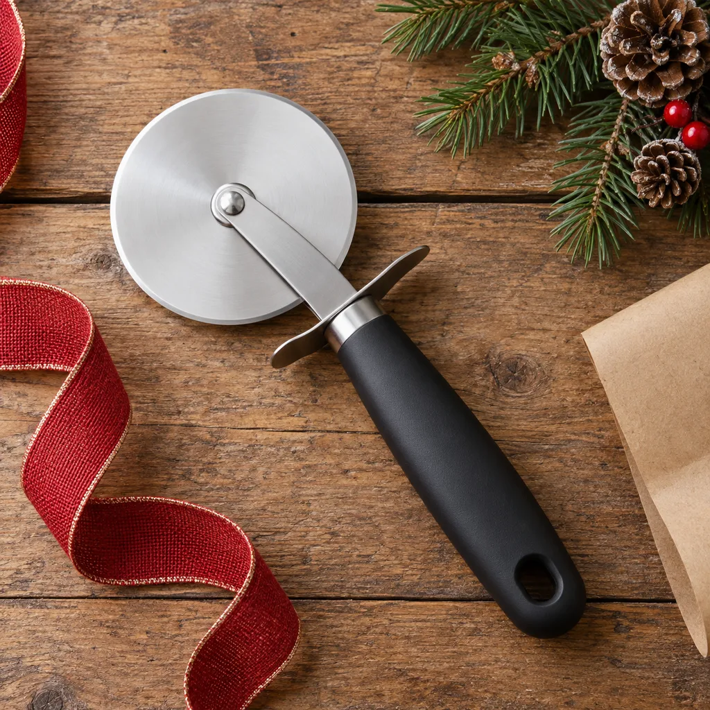 Representative photo-style image of standard wheel pizza cutter — generated, not a specific product