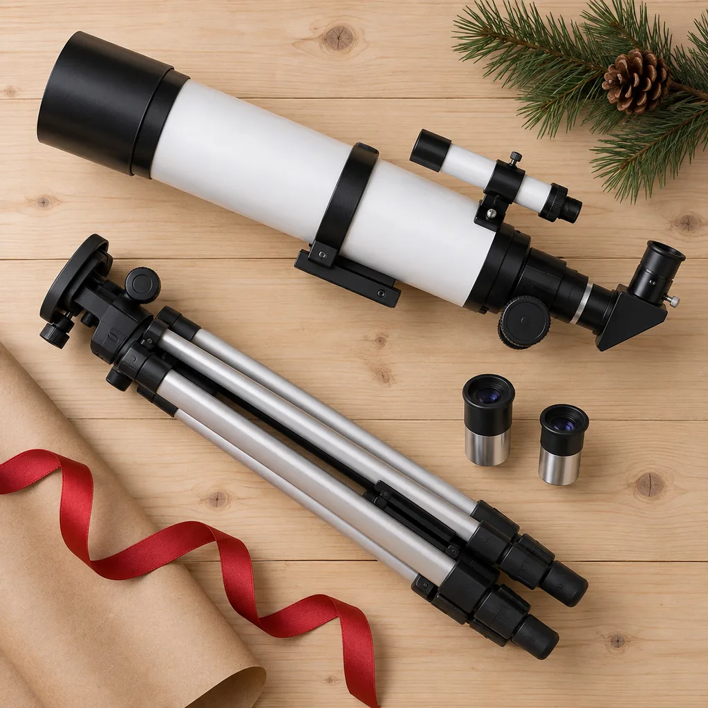 Representative photo-style image of stargazer telescope astronomy kit — generated, not a specific product