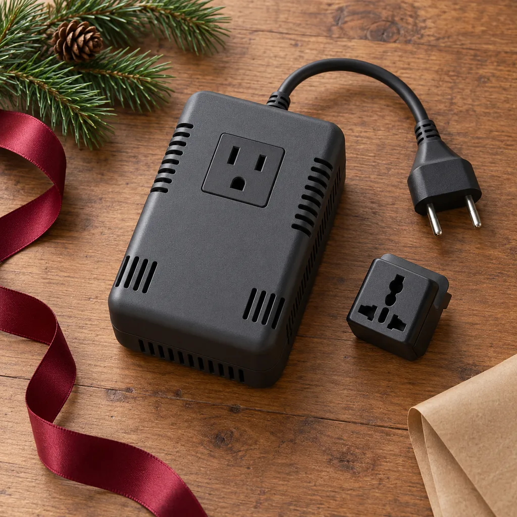 Representative photo-style image of step-down voltage converter for appliances — generated, not a specific product