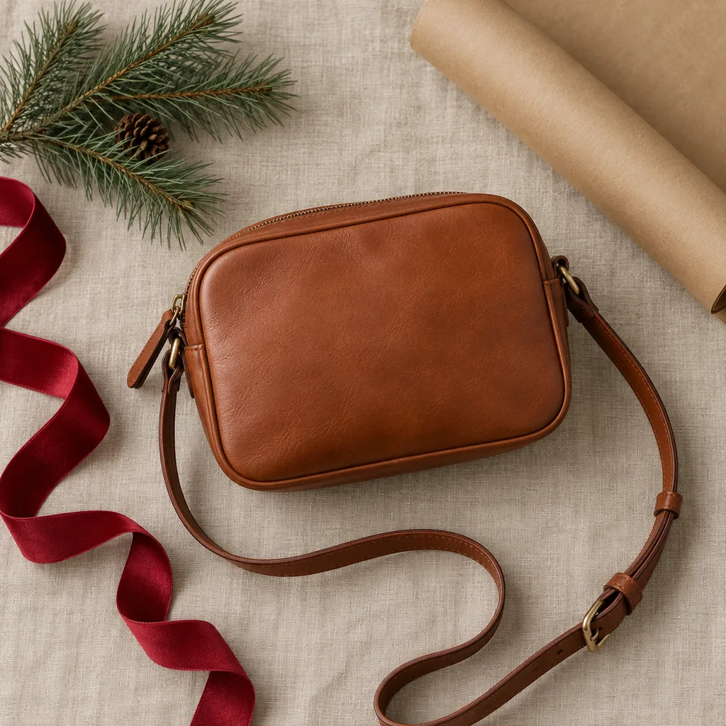 Representative photo-style image of camera bag crossbody — generated, not a specific product