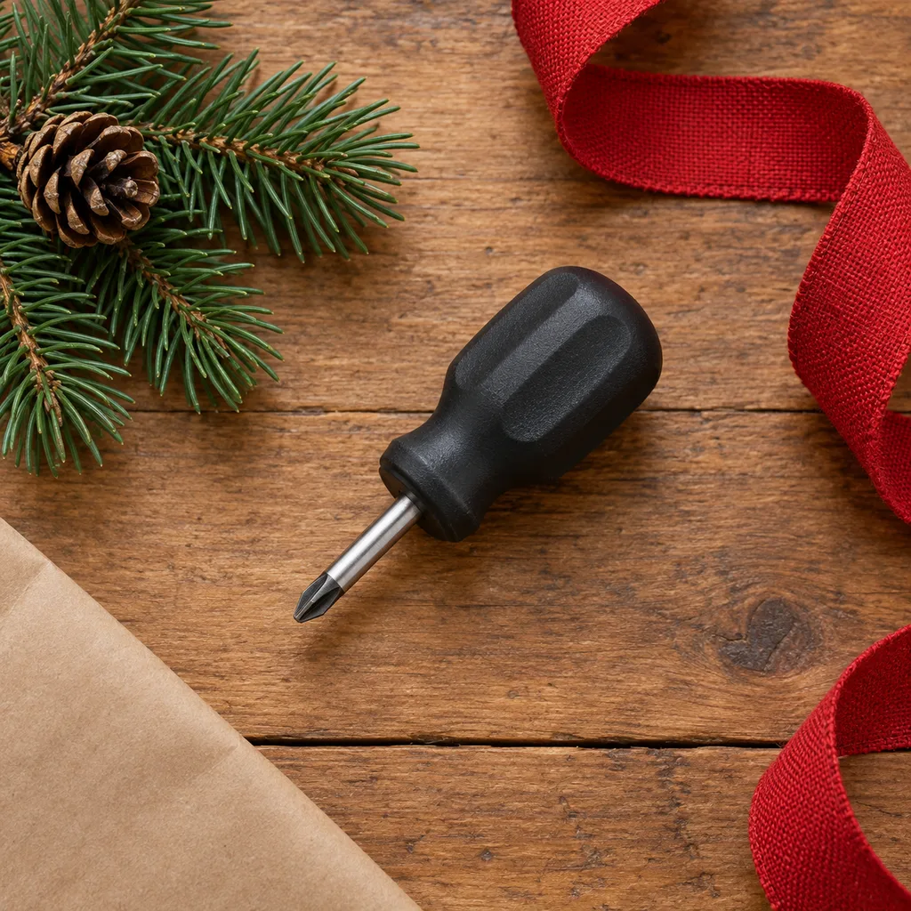 Representative photo-style image of stubby screwdriver — generated, not a specific product