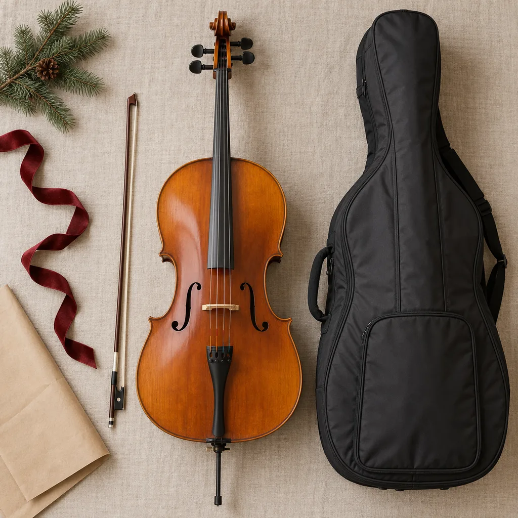 Representative photo-style image of student cello outfit — generated, not a specific product
