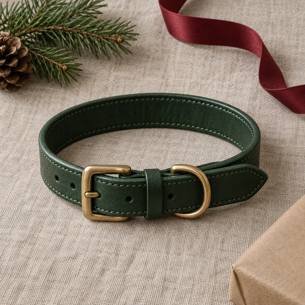 Representative photo-style image of stylish designer pet collar — generated, not a specific product