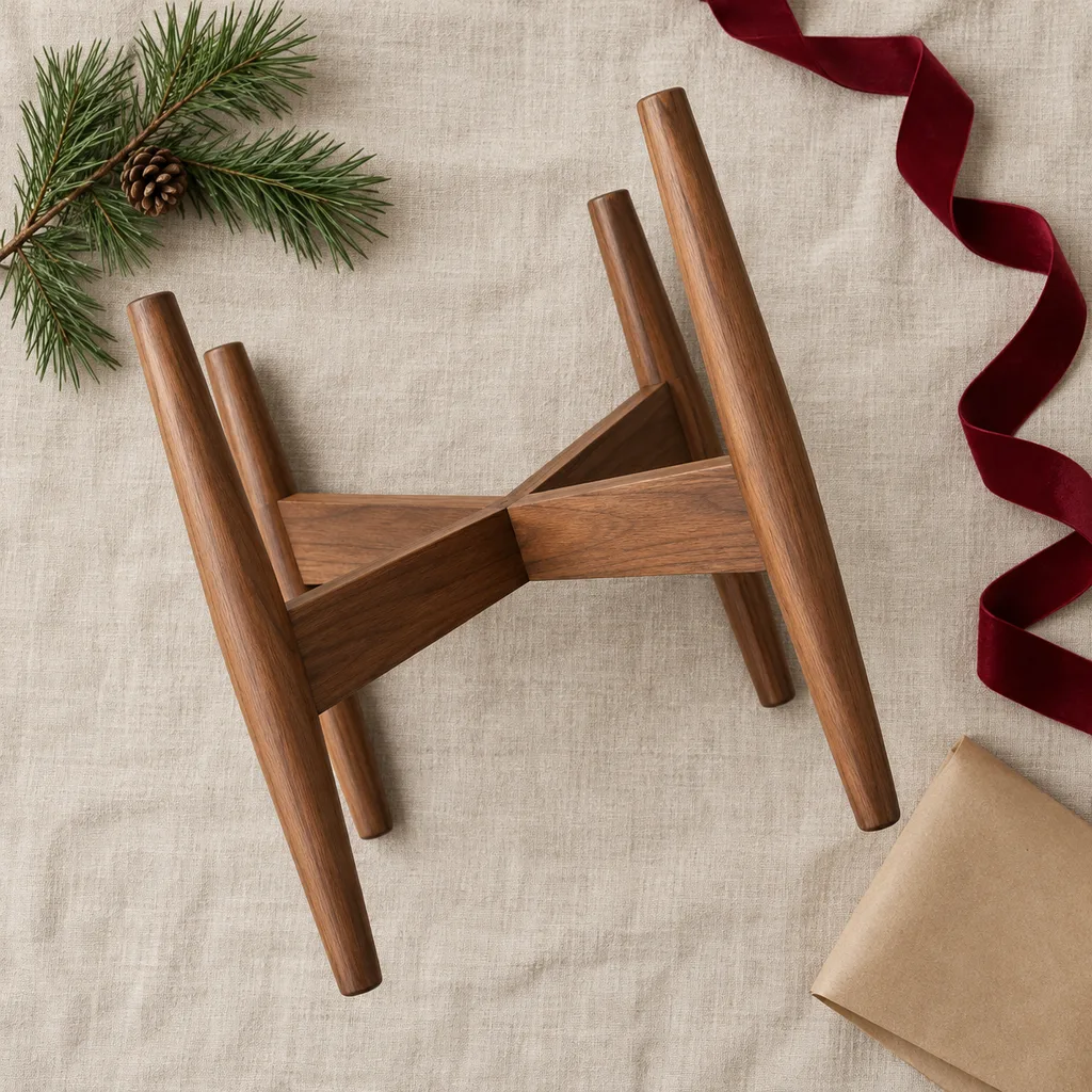 Representative photo-style image of mid century modern plant stand — generated, not a specific product