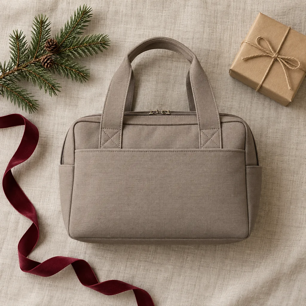Representative photo-style image of stylish professional office lunch tote — generated, not a specific product
