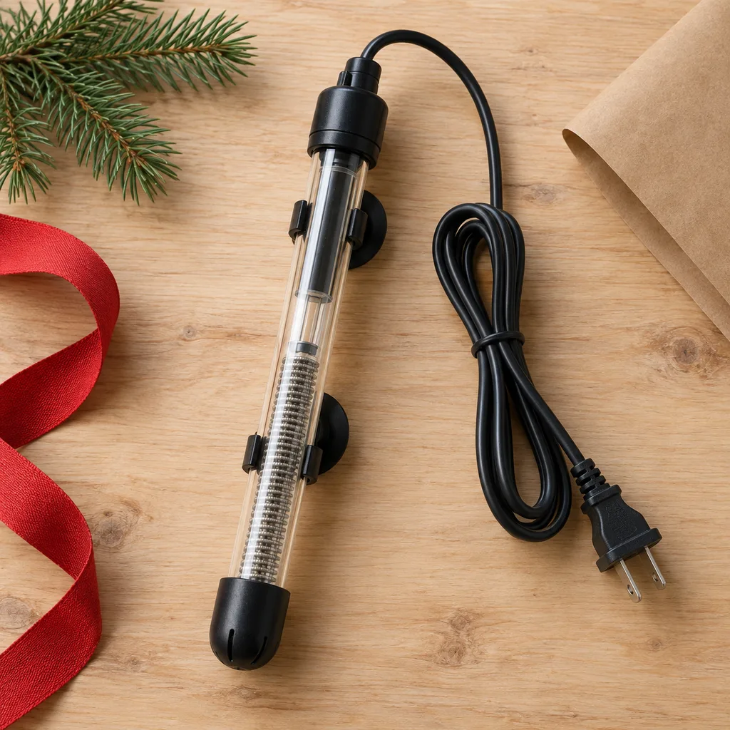 Representative photo-style image of submersible aquarium heater — generated, not a specific product