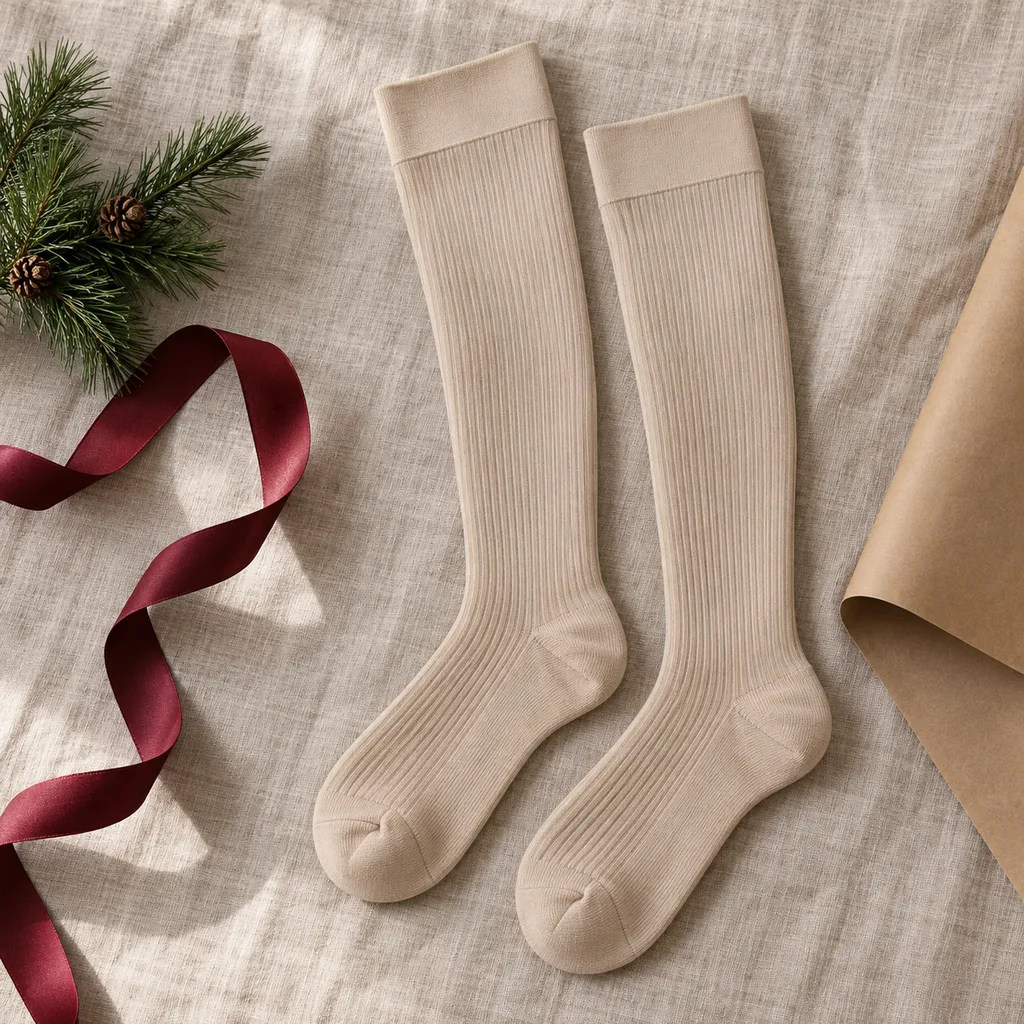 Representative photo-style image of supportive maternity compression hosiery — generated, not a specific product