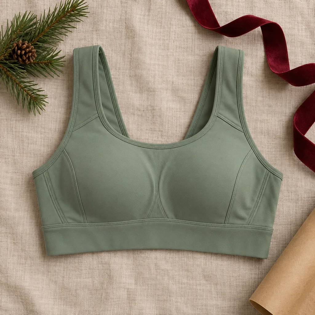 Representative photo-style image of supportive sports bra — generated, not a specific product