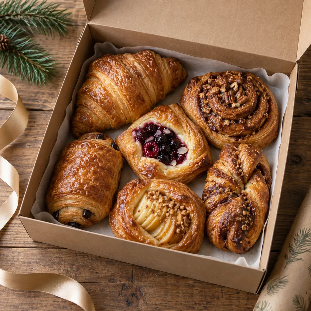 Representative photo-style image of pastry box — generated, not a specific product