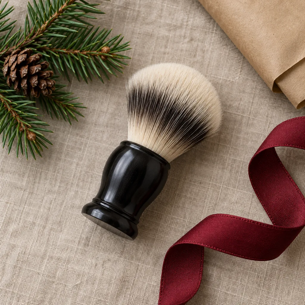 Representative photo-style image of synthetic shaving brush — generated, not a specific product