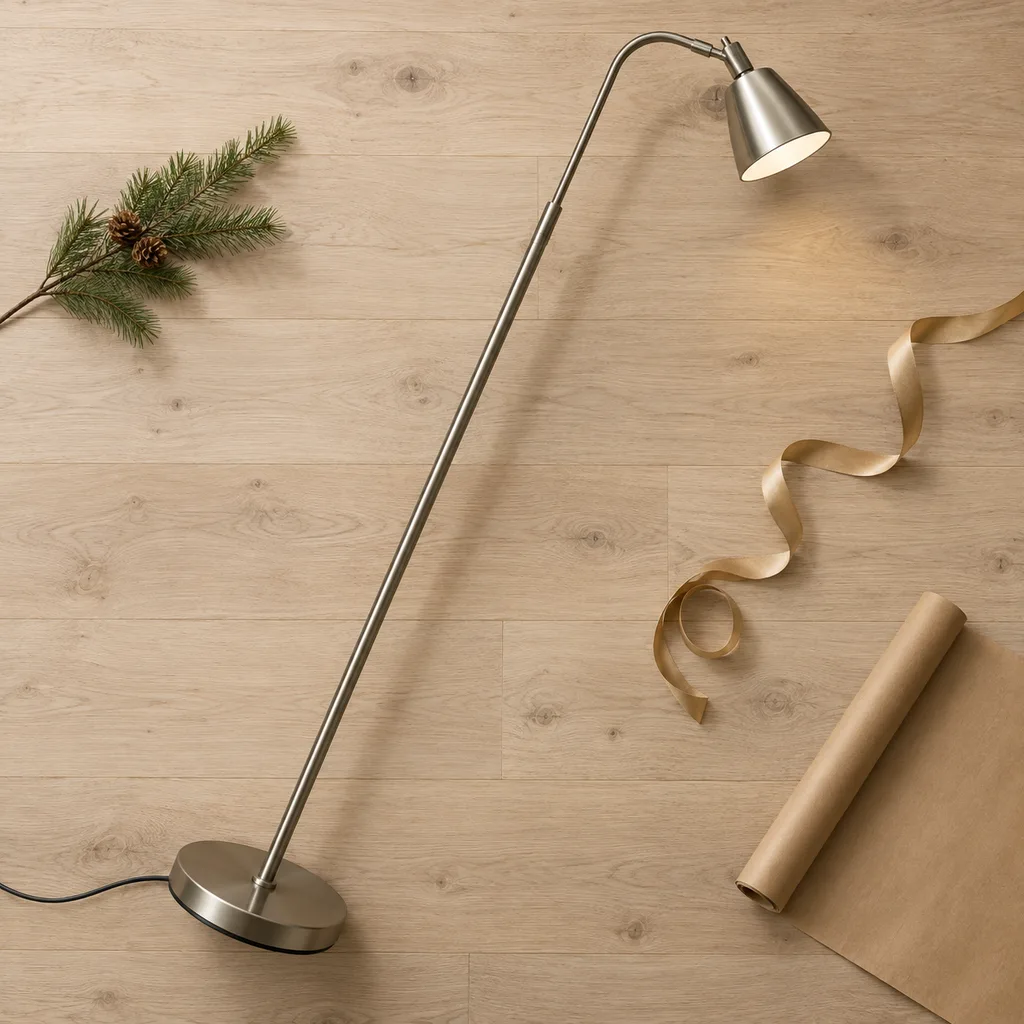 Representative photo-style image of task-focused reading floor lamp — generated, not a specific product