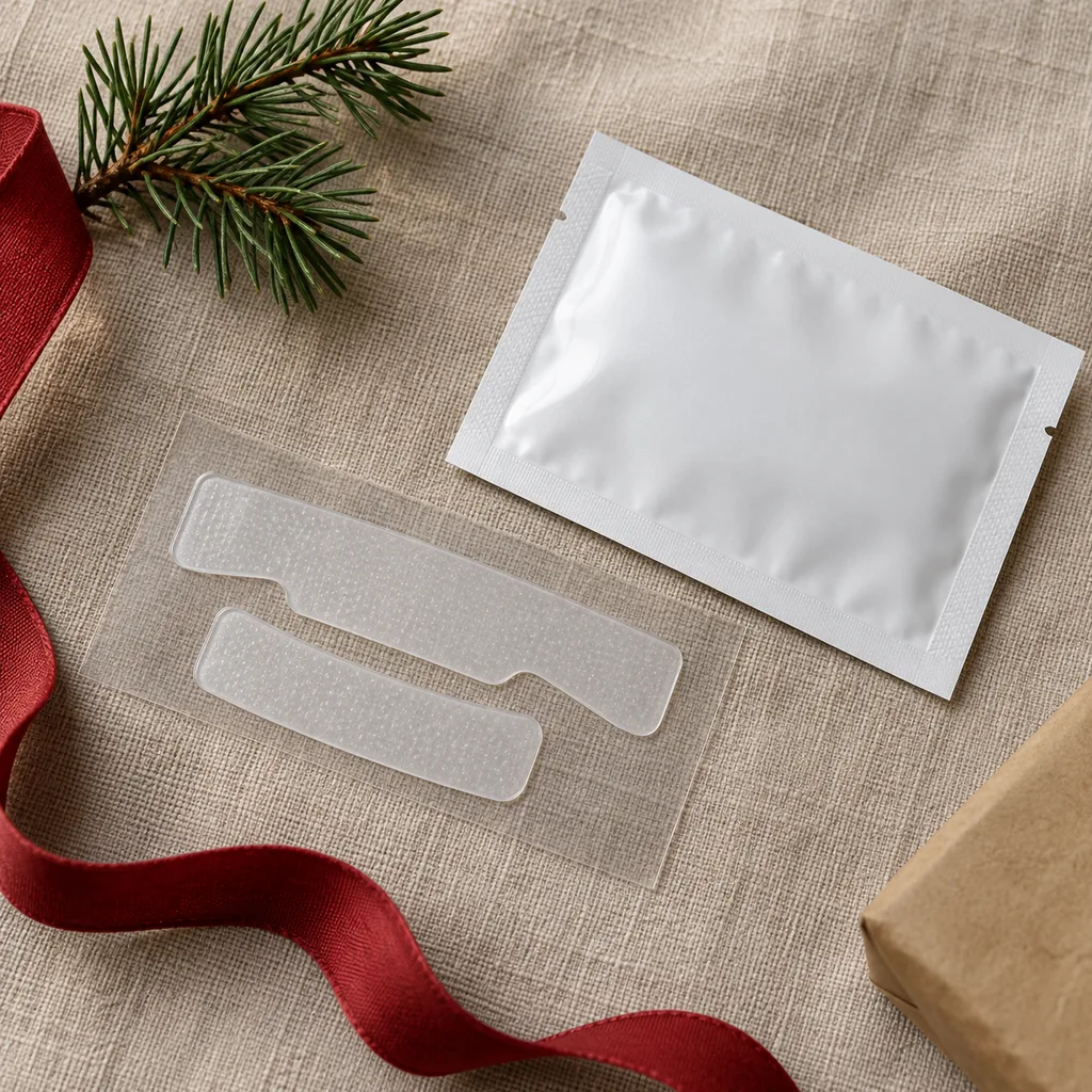 Representative photo-style image of teeth whitening strips — generated, not a specific product