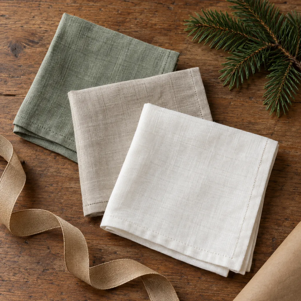 Representative photo-style image of linen pocket squares — generated, not a specific product