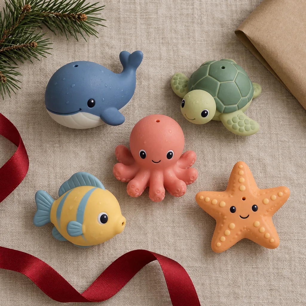 Representative photo-style image of themed bath squirter collection — generated, not a specific product