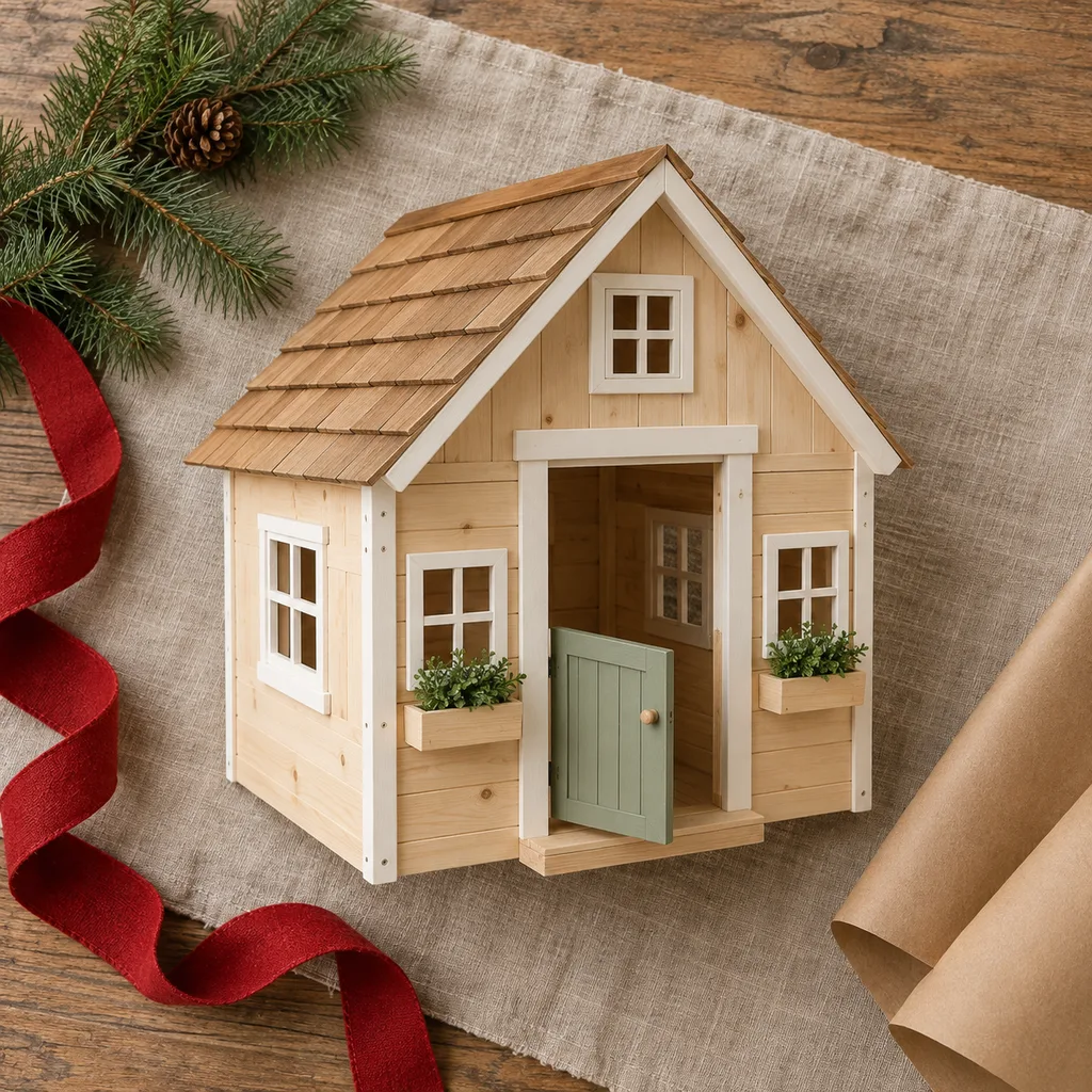 Representative photo-style image of cottage playhouse — generated, not a specific product