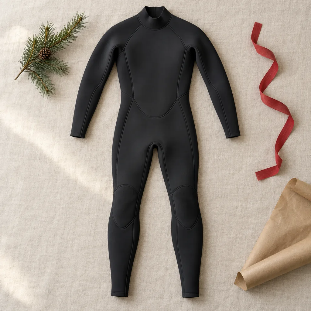 Representative photo-style image of thermal protection neoprene wetsuit — generated, not a specific product