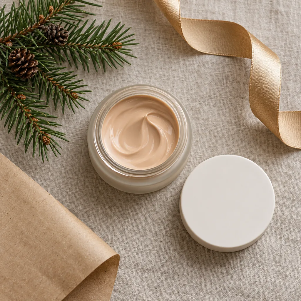 Representative photo-style image of tinted moisturizing lotion — generated, not a specific product