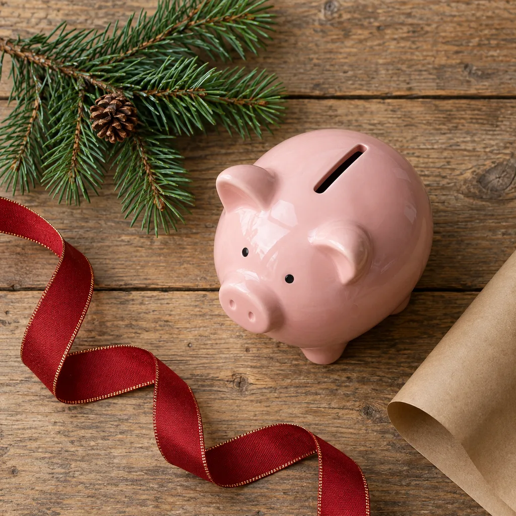 Representative photo-style image of traditional ceramic piggy bank — generated, not a specific product