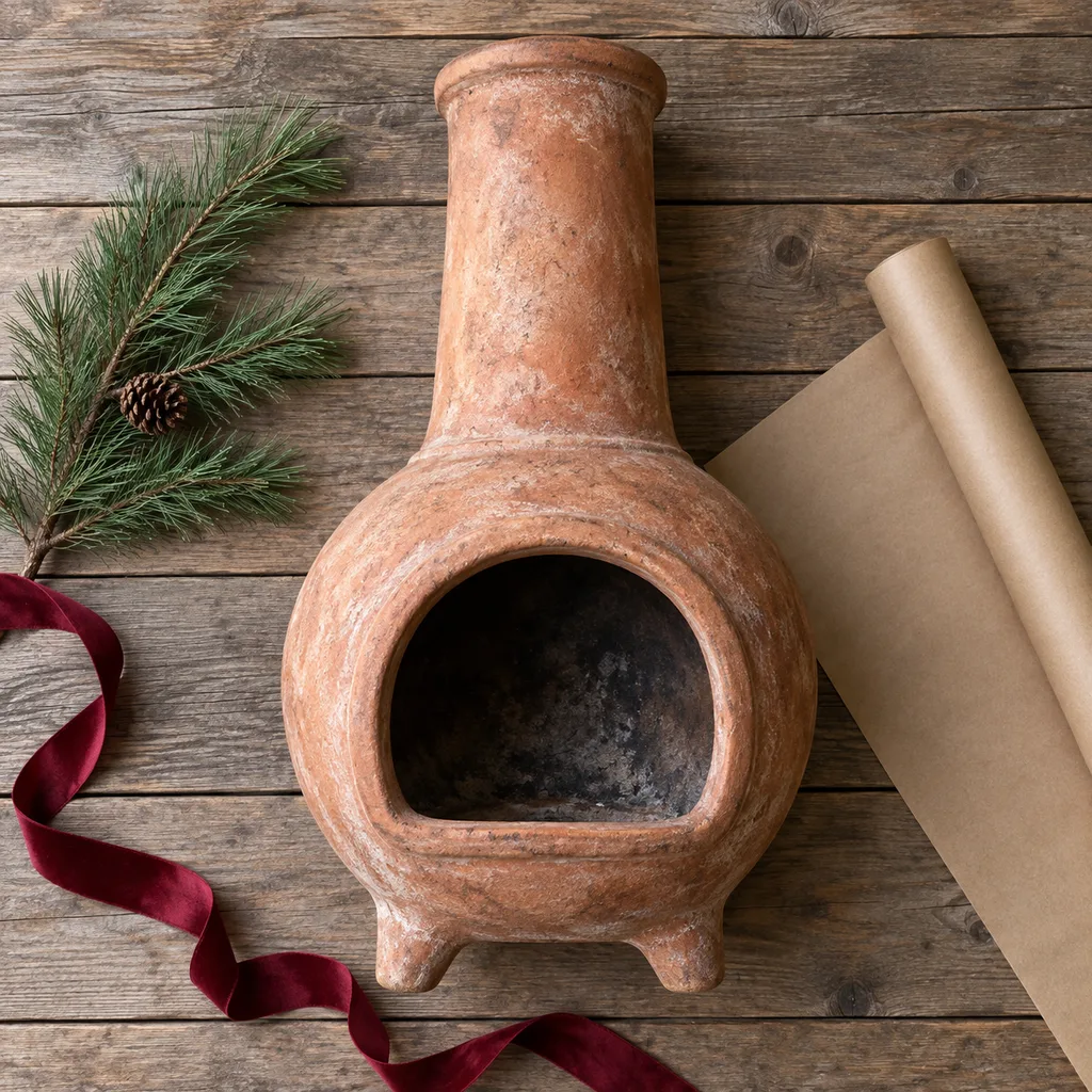 Representative photo-style image of traditional chiminea — generated, not a specific product