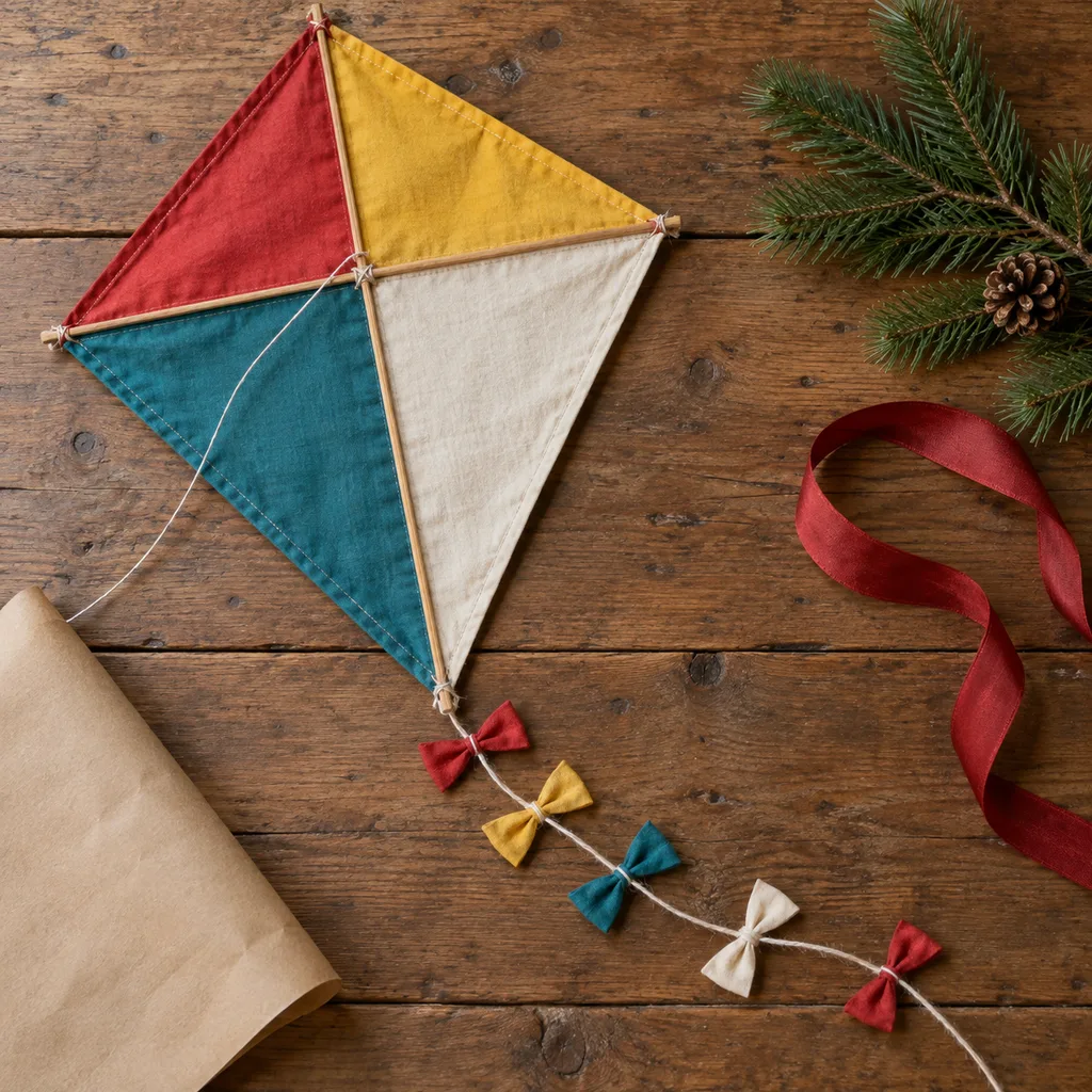 Representative photo-style image of traditional diamond kite — generated, not a specific product