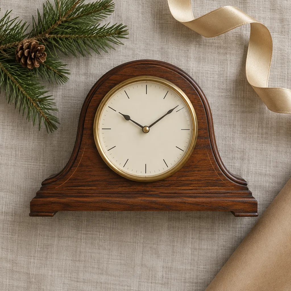 Representative photo-style image of traditional mantlepiece clock — generated, not a specific product