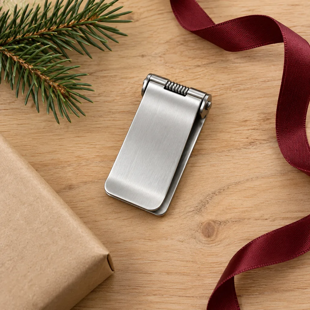 Representative photo-style image of spring loaded money clip — generated, not a specific product