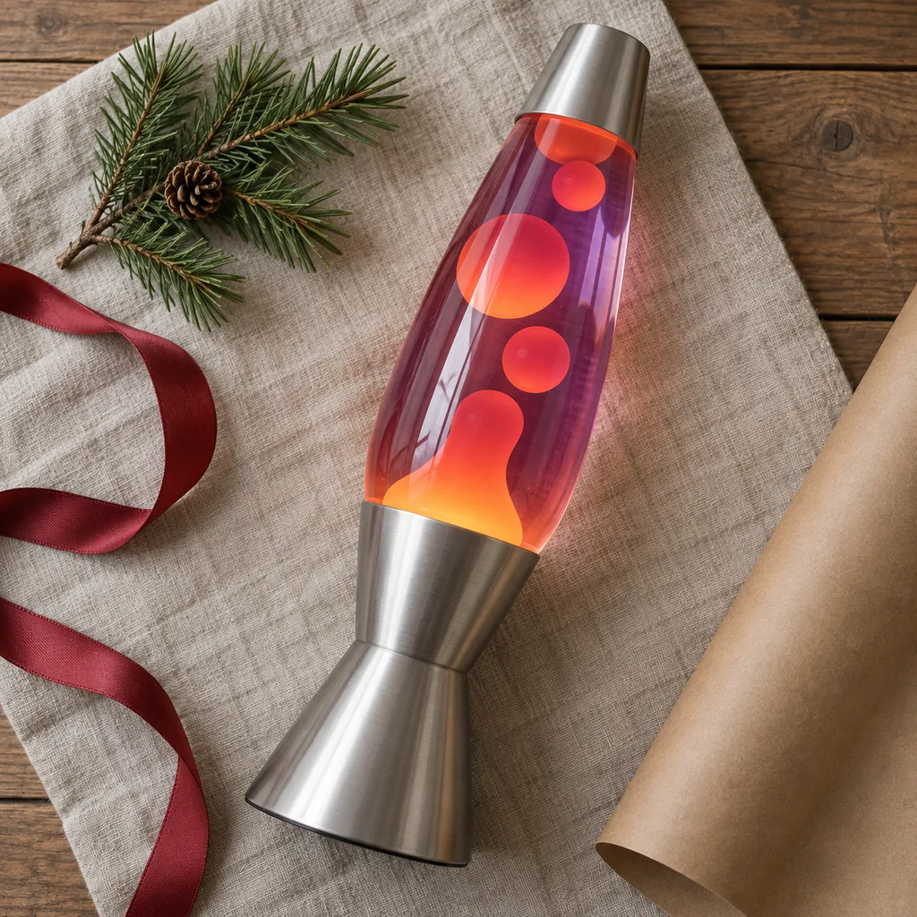 Representative photo-style image of traditional wax motion lamp — generated, not a specific product