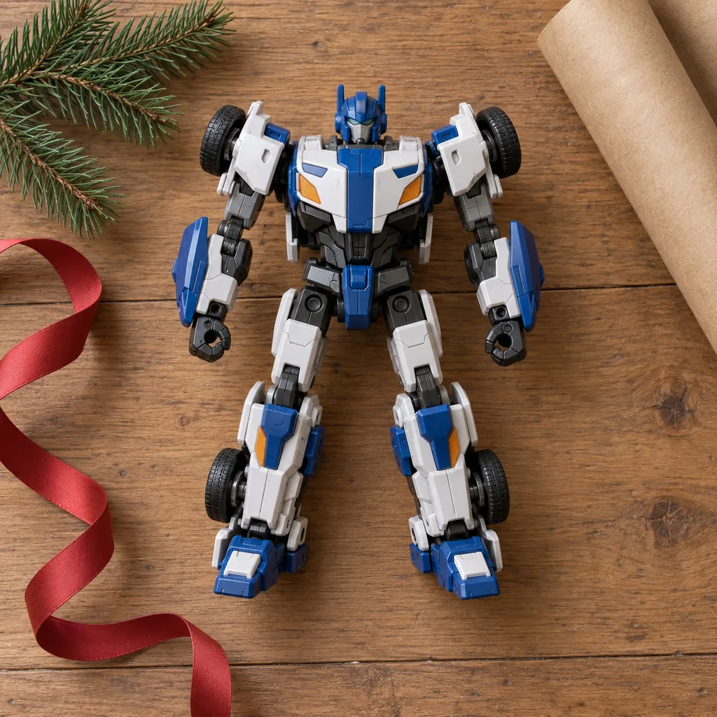 Representative photo-style image of transforming robot toy figure — generated, not a specific product