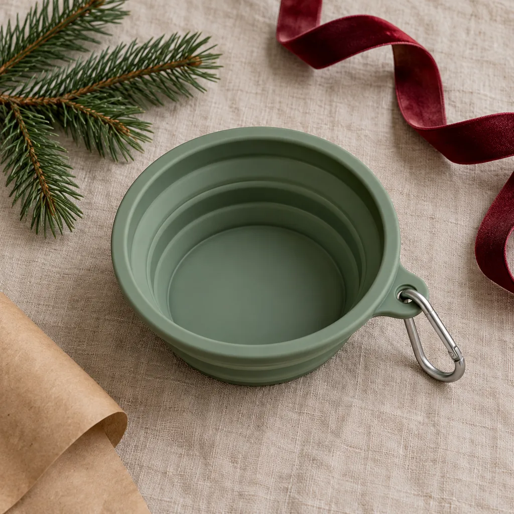 Representative photo-style image of travel pet bowl — generated, not a specific product