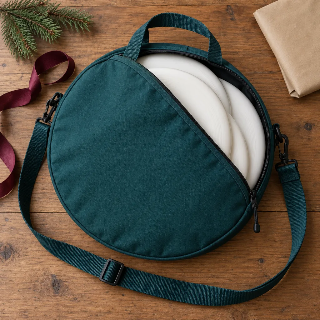 Representative photo-style image of ultimate frisbee disc carrying bag — generated, not a specific product