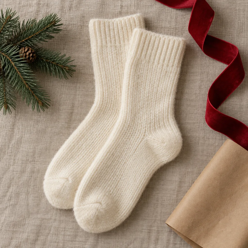Representative photo-style image of ultra-soft lounge crew socks — generated, not a specific product