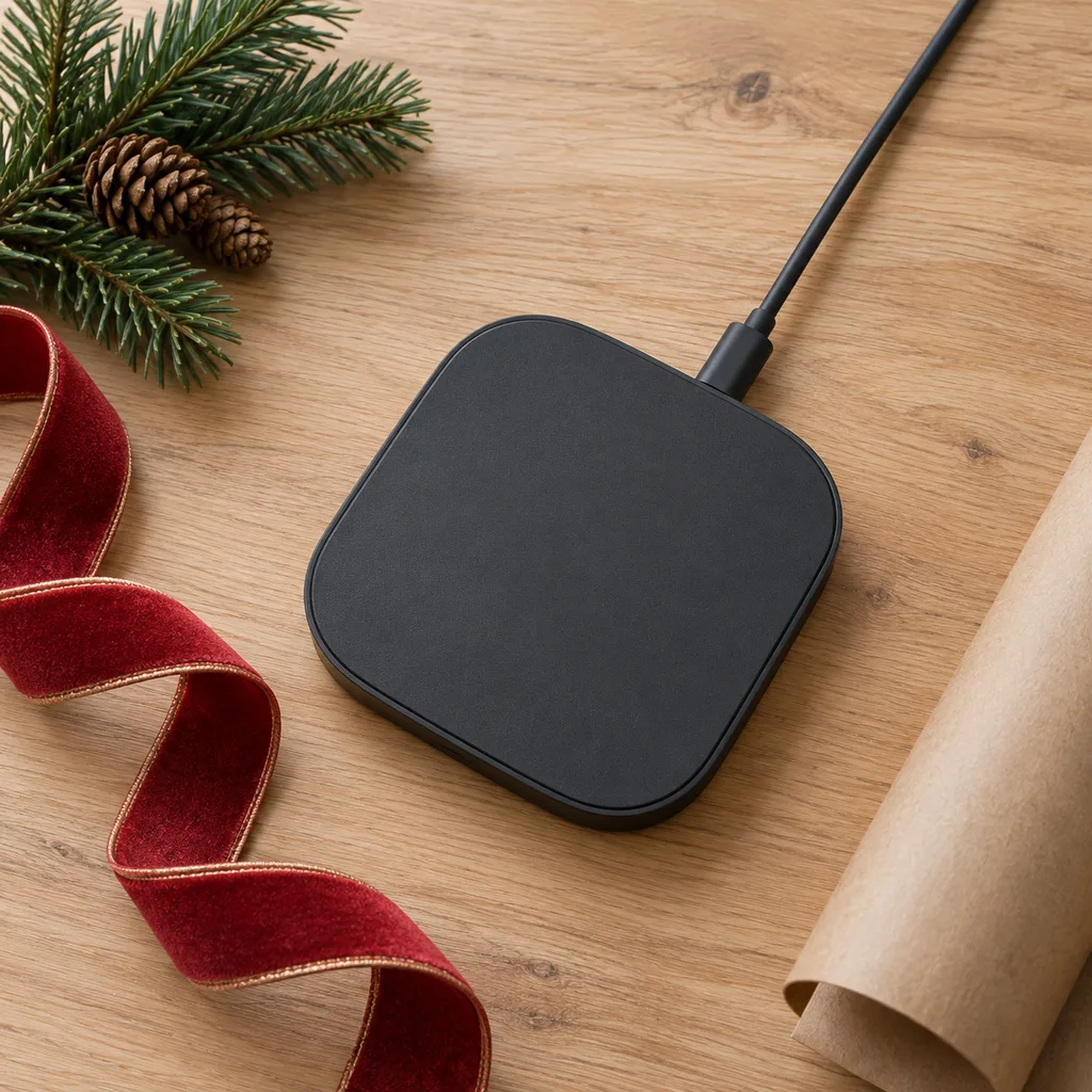 Representative photo-style image of universal wireless charging pad — generated, not a specific product