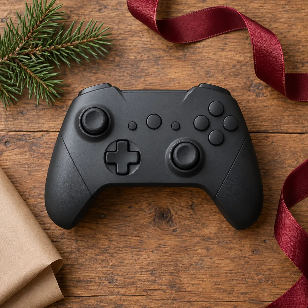 Representative photo-style image of universal wireless gaming controller — generated, not a specific product
